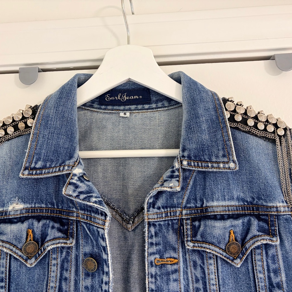 ๐ฉต Vintage Earl Jean Denim Jacket - Picture 5 of 6